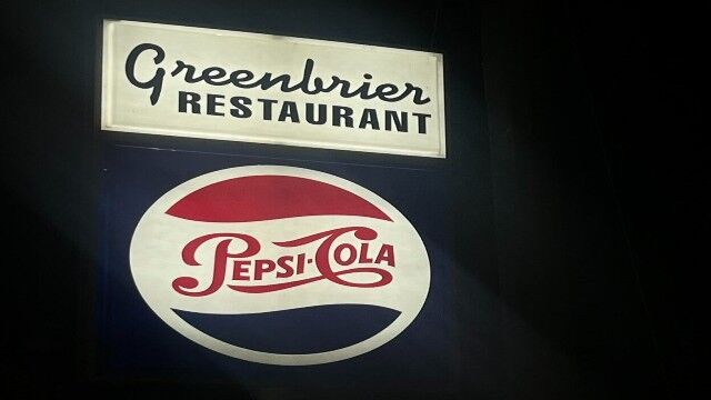Greenbrier Sign lit up